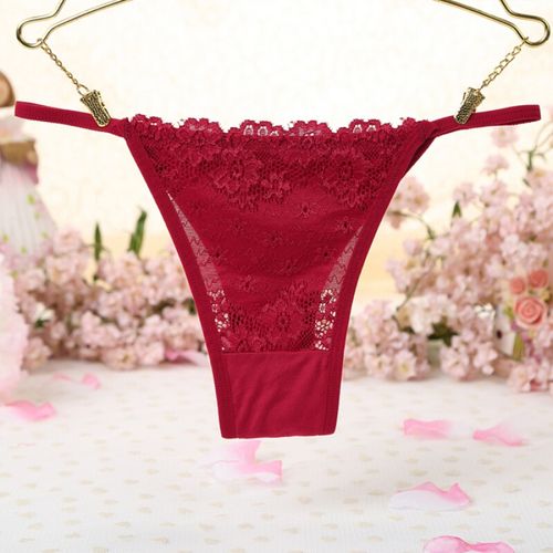 红色>镂空内裤女类库女女性少妇内裤超仙美少女通勤 m>女土小裤衩内衣