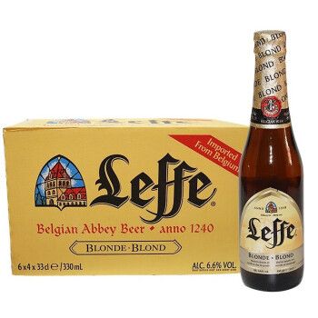 比利时进口 莱福金乐飞金啤酒leffe修道院啤酒 330ml/瓶 新日期 6瓶