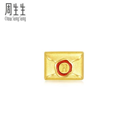 周生生 黄金耳饰 足金哈利波特系列霍格沃茨入学信耳钉 单只 93538e