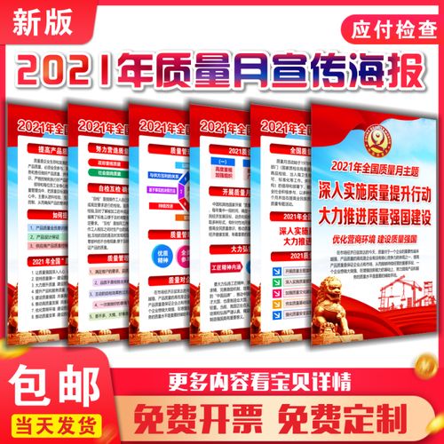 2021年质量月宣传海报全国质量月宣传栏主题挂图质量
