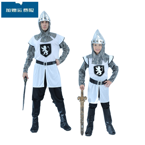 步宾罗轻奢万圣节cos希腊国王士兵衣服儿童男古罗马中世纪骑士子服装