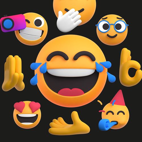 3d立体emoji笑脸表情包手势开心微笑icon图标png免扣