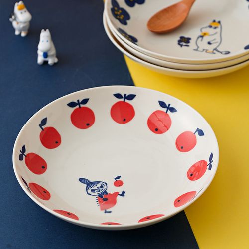 moomin姆明北欧风盘子套装日本进口釉下彩餐盘组合卡通家用餐具