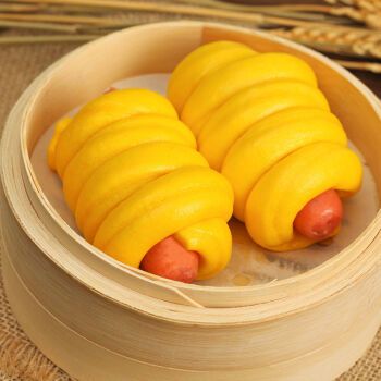 乐狗馒头卷100g南瓜红豆卷花卷面食包速冻早餐半成品卷心火腿包点