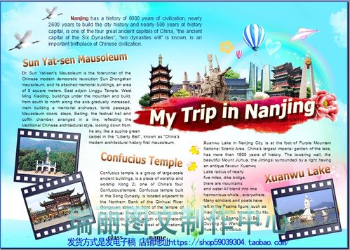 南京介绍旅游英语手抄报游记外语板报电子小报成品模板画报1923