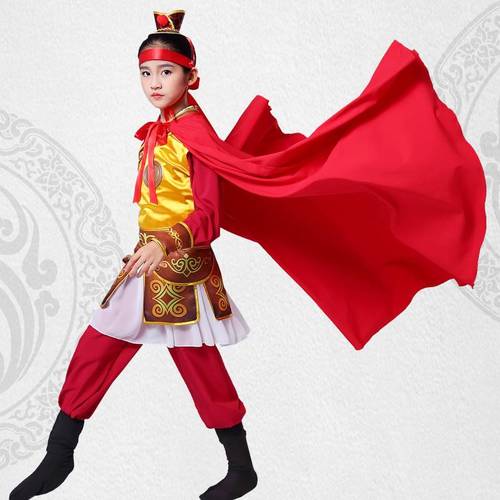 小荷风采表演服夺帅古装演出服花木兰将儿童舞蹈比赛服装夺帅道具