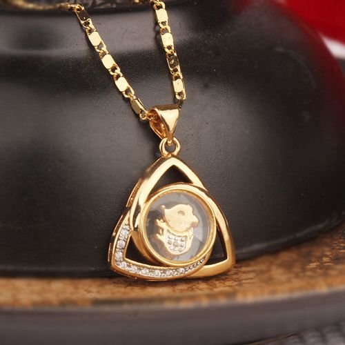 香港时来运转项链吊坠 十二生肖925镀属相转运气质女士 生肖鼠 单吊坠