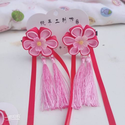纯手工制作发夹,经典流苏,双层花瓣