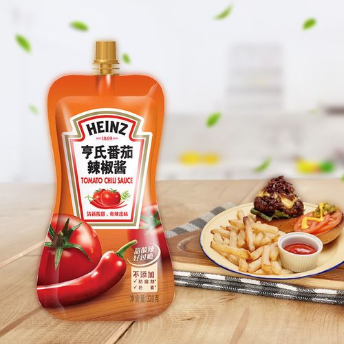 亨氏番茄辣椒酱披萨酸辣酱意大利面薯条炸鸡点蘸凉拌调味料320g*4