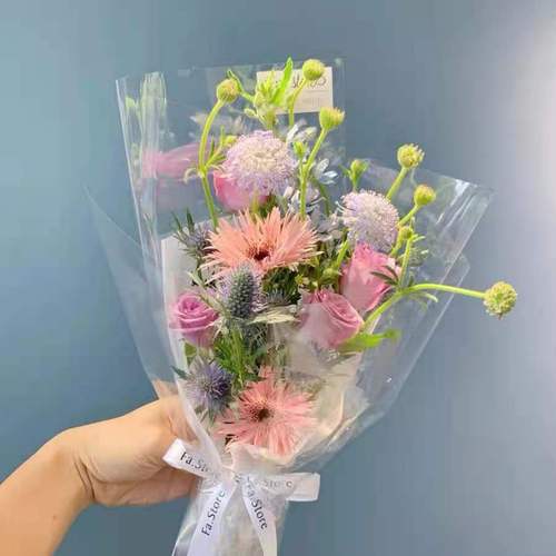 鲜花包装玻璃纸全透明防尘防水花艺花店花束手工diy制作材料批发