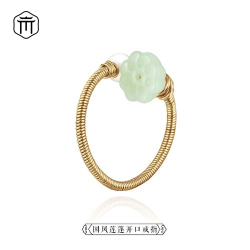 中国风戒指女小众设计时尚个性高级手饰莲花古典复古配饰蓬荜生辉