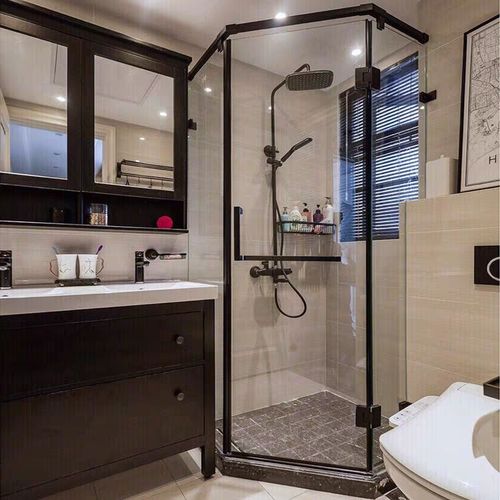 防爆淋浴房长虹玻璃隔断一字型钻石型扇型简易淋浴房卫生间移门家