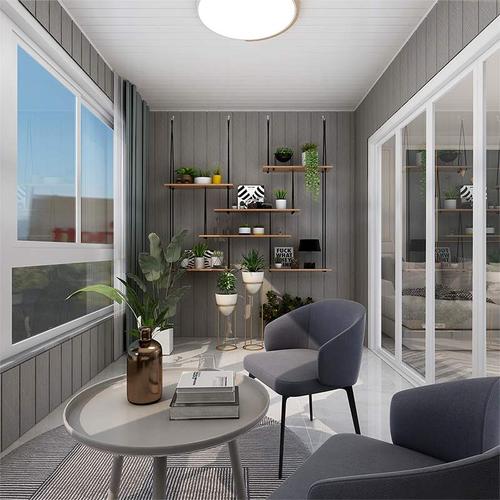 成都定制阳台吊顶生态木吊顶效果图阳台空间整体改造