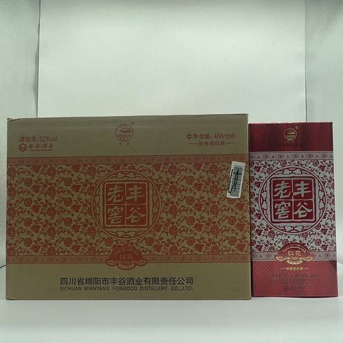 【1箱6瓶】2012年老酒丰谷老窖红花瓷6瓶装固态法纯粮白酒52度
