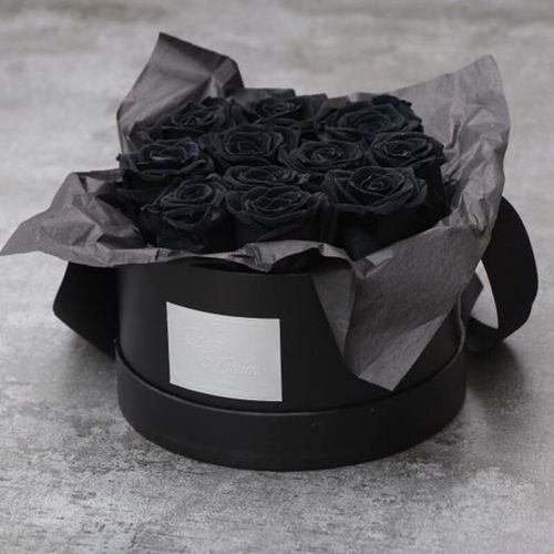 进口黑玫瑰永生花真花情人节生日北京鲜花同城深圳广州福州速递全