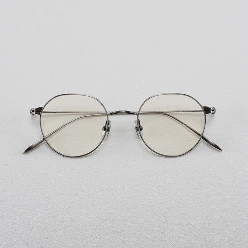 日系超唯美冷色 仿古银 超轻7g 纯钛小圆框眼镜 文艺