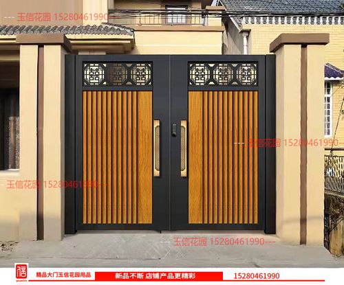 铝合金不锈钢新中式别墅庭院门户外单双开门铁艺门定做现代简约