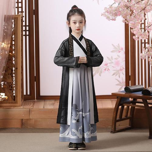 日本mn儿童女童古装超仙连衣裙夏装中国风12岁侠女飘逸裙子唐装秋
