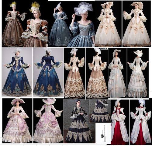 20新款高端欧式宫廷晚礼服高档华丽中世纪cos晚宴贵妇公主服出租