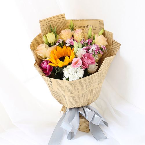 向日葵真花花束葵花混搭送男生爸爸老公生日毕业季礼物上海广州深圳