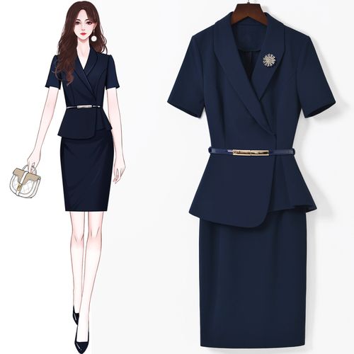 高端职业装西装套装裙2021夏季薄款总裁气质女神范通勤西服工作服