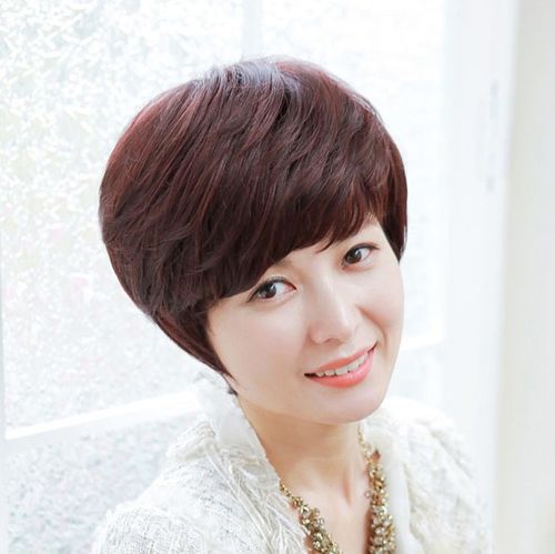 中老年假发 短发 女士妈妈款发型圆脸真发 新款jiafa发套假头发