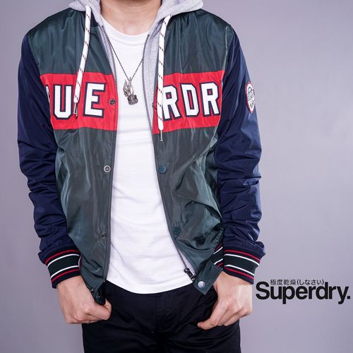 英国superdry极度干燥潮牌男新款春秋假两件连帽棒球夹克外套现货