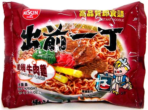 香港进口零食品 日清出前一丁方便面红烧牛肉味 泡面 速食面100g