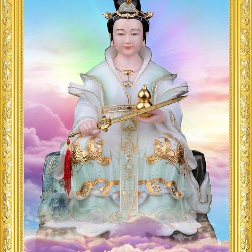 大小款 九天玄女 九天圣母娘娘神像画像挂像挂画贴画可带实木相框