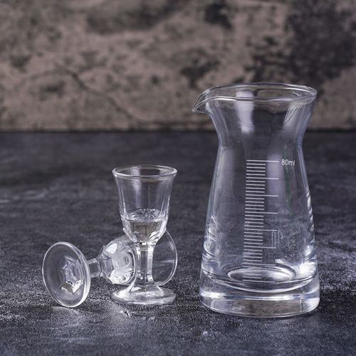 中式一杯一壶茅台白酒杯 2钱小酒杯10ml高脚杯分酒器酒具收纳套装