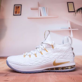 lebron 15 詹姆斯15代篮球鞋 男女低帮实战缓震防滑磨学生运动 白金