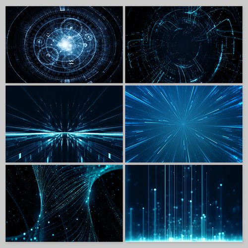 蓝色科技光线发光炫光粒子舞台背景高清图片素材