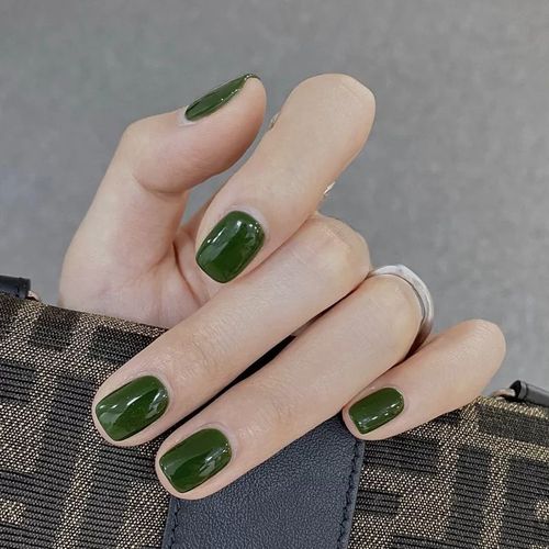 手工新品秋冬新款简约大方纯色穿戴甲美甲贴片流行色网红 款式1 xs