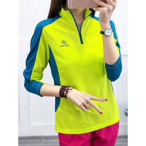 探拓户外速干衣女长袖立领运动t恤春夏防晒登山透气ts7585/7586