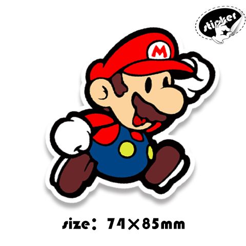 超级玛丽马里奥贴纸 行李箱卡通防水不留胶贴笔记本平板旅行箱贴
