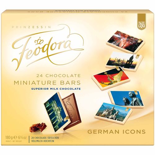 包邮现货 德国feodora赌神 欧洲风景图案巧克力薄片24片礼盒