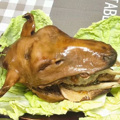 全熟羊头整只羔羊头即食内蒙古散养草地羔羊羊头肉五香卤羊头 熟羊头1