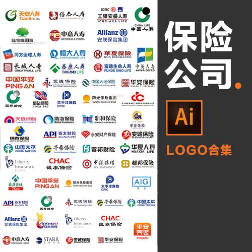 中国保险公司logo大全标志财险标识人寿险图标平安车险矢量ai素材