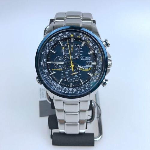 citizen西铁城 蓝天使5局蓝宝石夜光动能电波男表at8020-54l