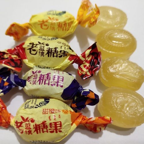 老蓝旗水果糖透明水果硬糖老师水果糖70年代水果糖