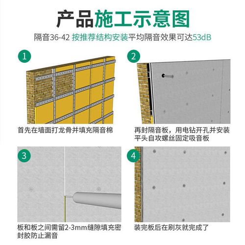 玻镁隔音板防火阻尼复合板隔断墙15mm消音板酒吧ktv专用墙体隔音