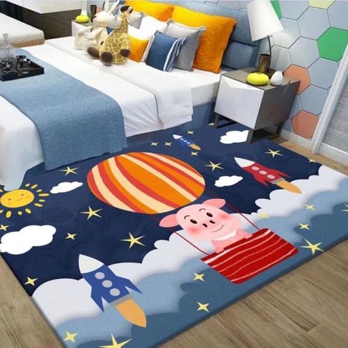 儿童房卡通图案地毯可爱爬行垫家用客厅卧室满铺地毯床边毯可定制