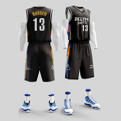 滕讯体育nba专营哈登篮球服套装男篮网队火箭灬雷霆城市版复古球衣13