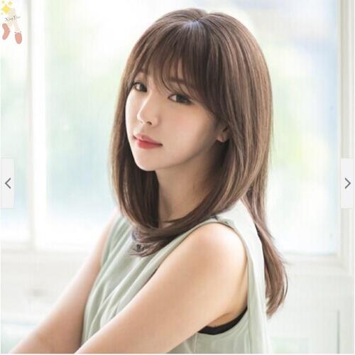 假发女长直发空气齐刘海中长头发蓬松自然全头套假发套