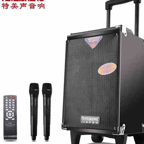 特美声8寸广场舞音响音箱拉杆移动便携式户外蓝牙重低音炮