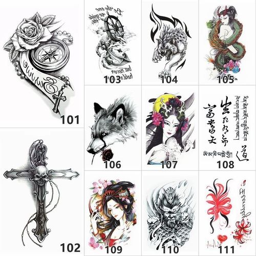 纹身贴胸前男贴纸大尺寸黑暗系防水持久霸气纹身图案设计图腾贴画
