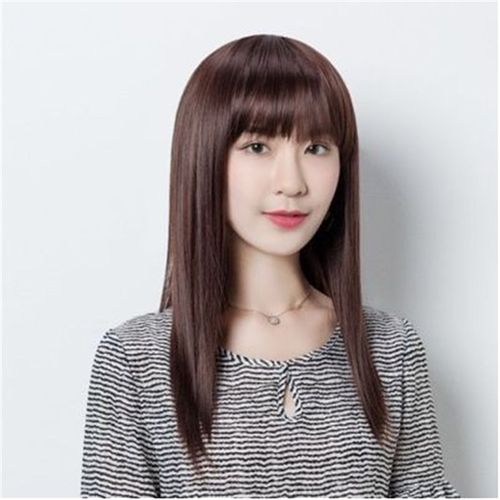 假发女长发长直发女士齐刘海中长发全头套隐形无痕逼真妈妈假头.