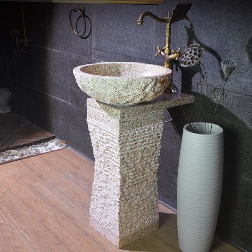 户外洗手盆室外水池庭院家用大理石水槽立式洗手台花园石头洗手池