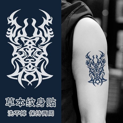 随变@xmxp 图腾纹身贴男人防水贴画文身贴纸印花大小腿手臂洗不掉