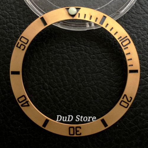 新款 38mm 陶瓷表圈 金色 diy夜光手表配件 适合40mm水鬼表壳